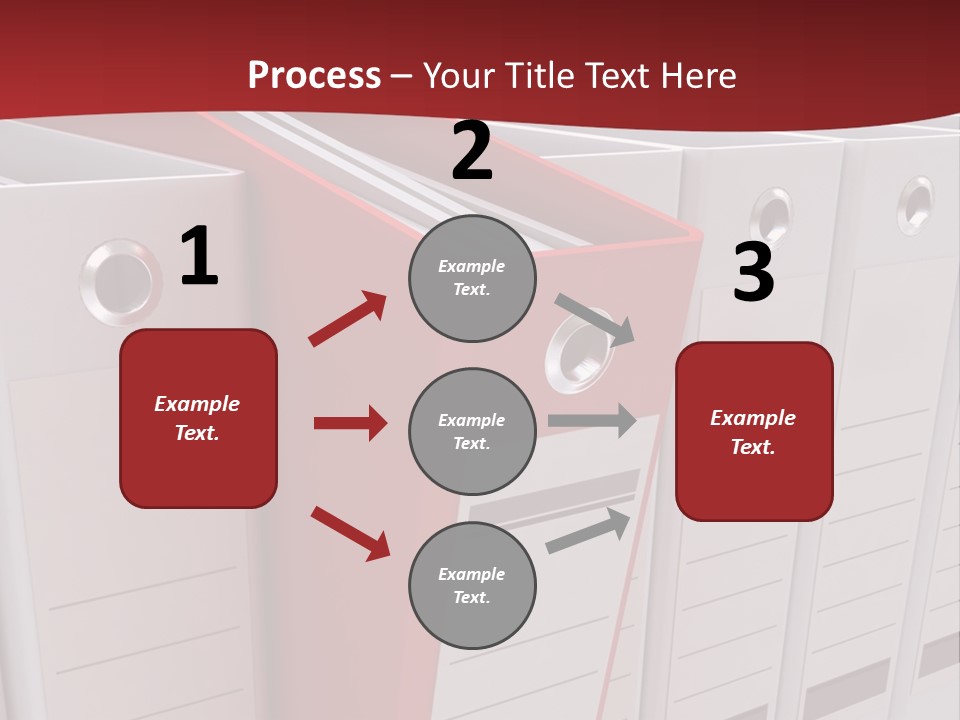 A Red Binder Is Next To A Row Of White Binders PowerPoint Template