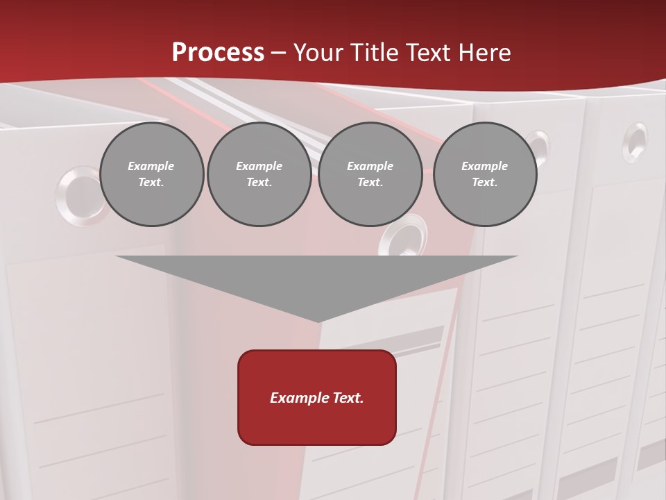 A Red Binder Is Next To A Row Of White Binders PowerPoint Template