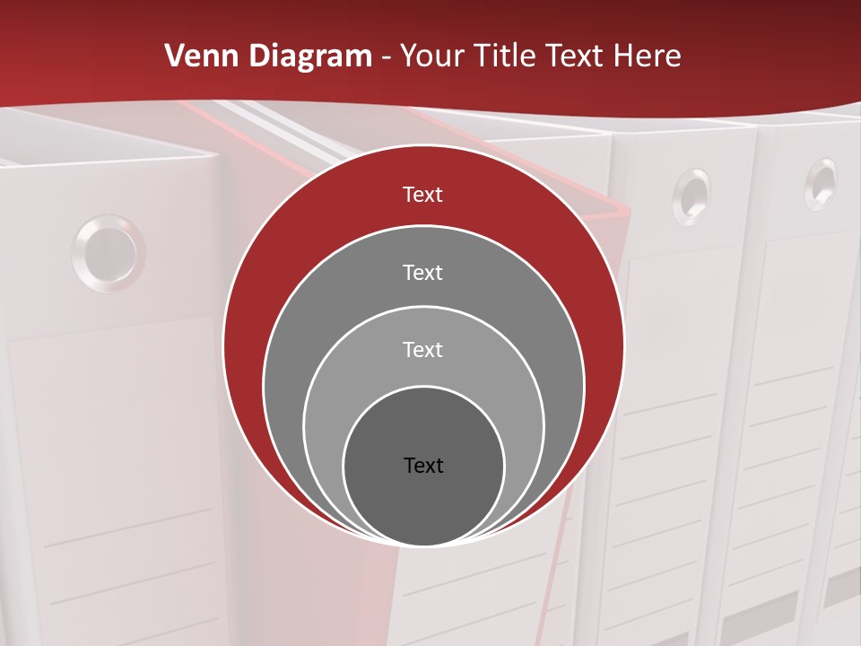 A Red Binder Is Next To A Row Of White Binders PowerPoint Template