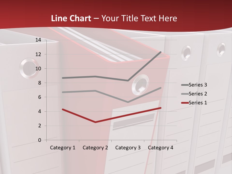A Red Binder Is Next To A Row Of White Binders PowerPoint Template