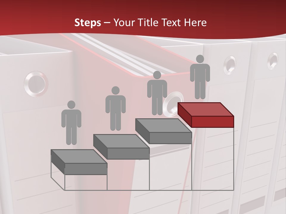 A Red Binder Is Next To A Row Of White Binders PowerPoint Template
