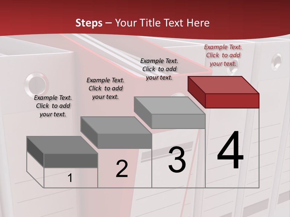 A Red Binder Is Next To A Row Of White Binders PowerPoint Template