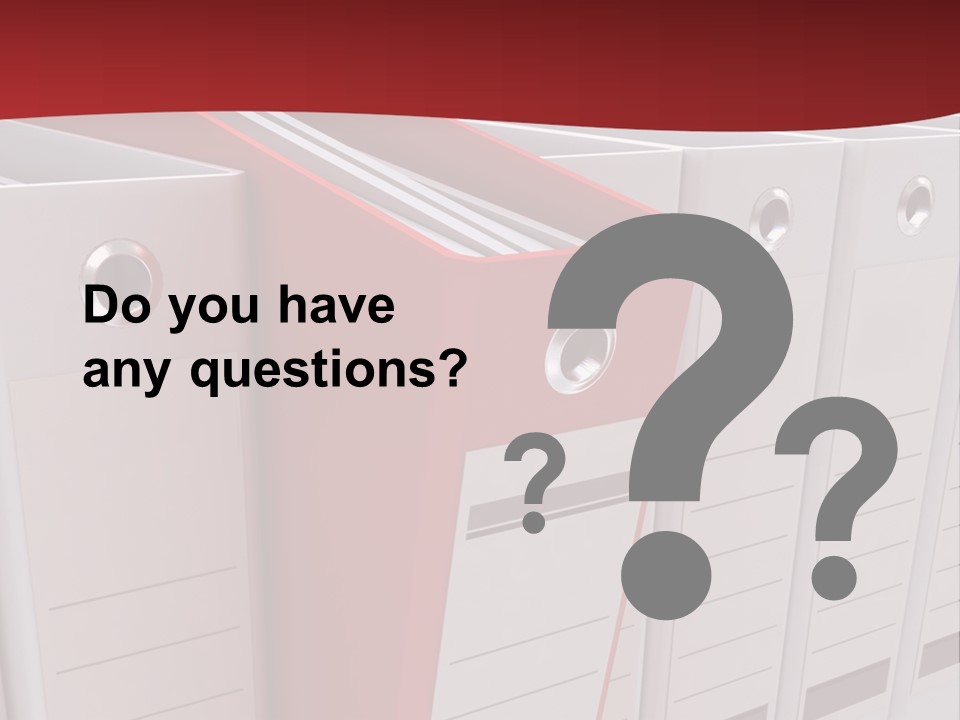 A Red Binder Is Next To A Row Of White Binders PowerPoint Template