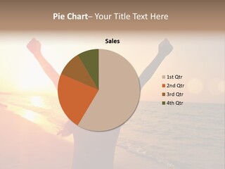 A Person Standing On A Beach With Their Arms In The Air PowerPoint Template