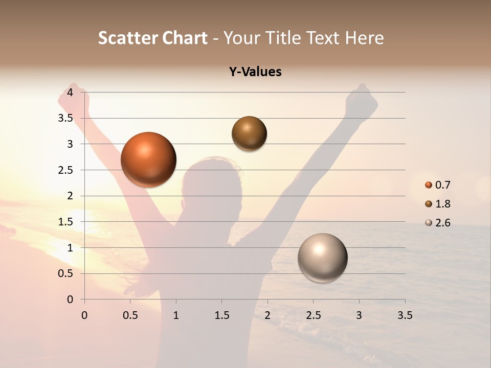 A Person Standing On A Beach With Their Arms In The Air PowerPoint Template