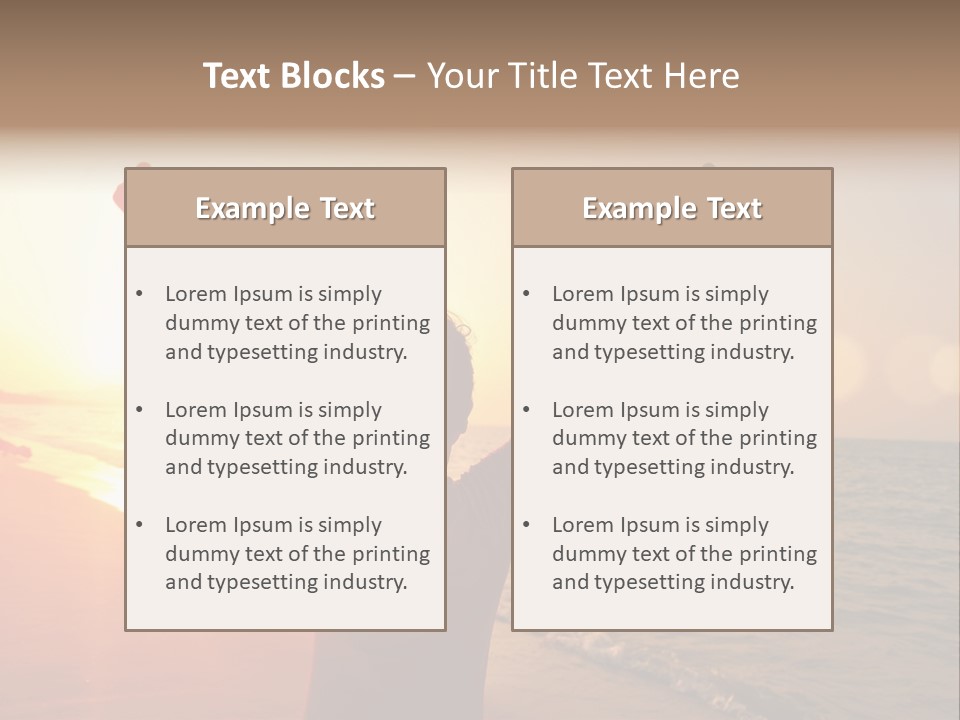 A Person Standing On A Beach With Their Arms In The Air PowerPoint Template