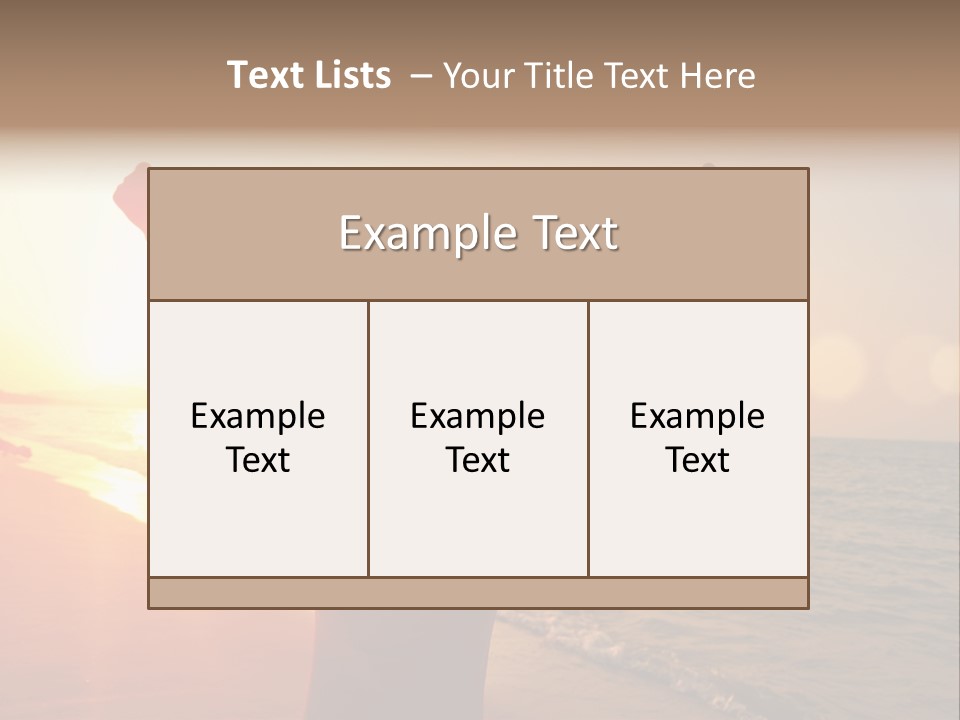 A Person Standing On A Beach With Their Arms In The Air PowerPoint Template