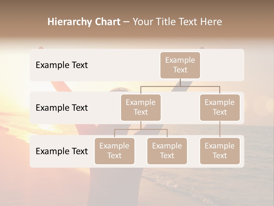 A Person Standing On A Beach With Their Arms In The Air PowerPoint Template