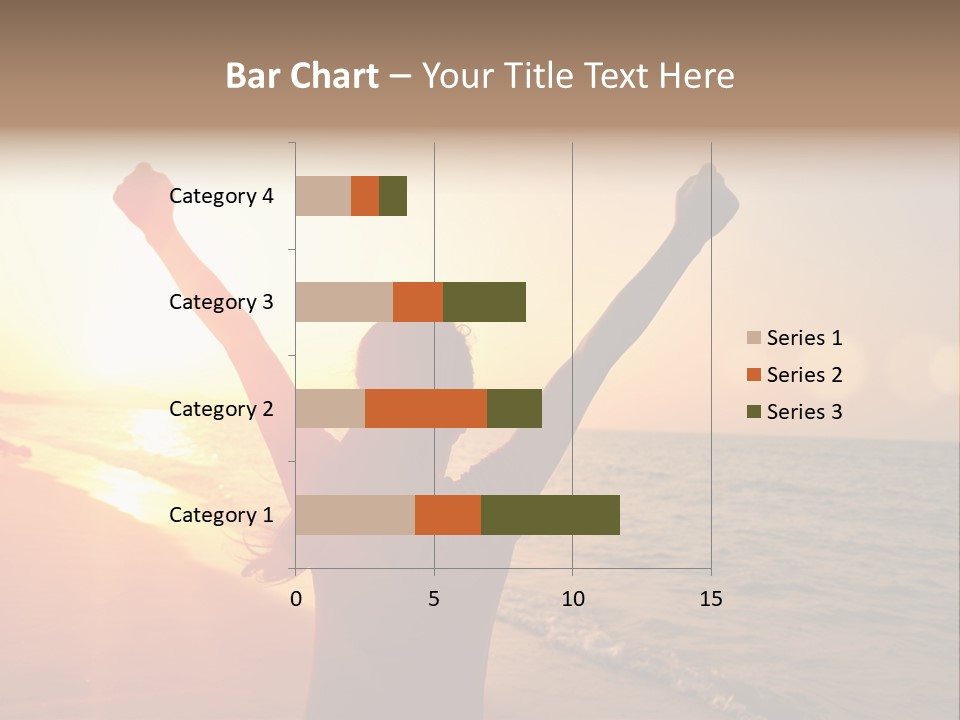 A Person Standing On A Beach With Their Arms In The Air PowerPoint Template