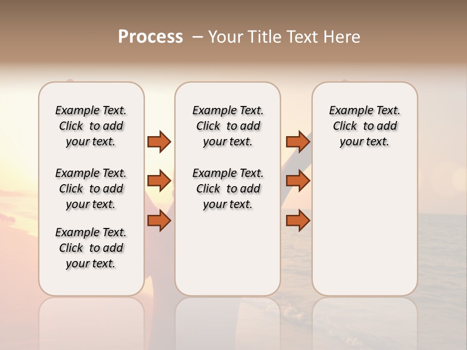 A Person Standing On A Beach With Their Arms In The Air PowerPoint Template