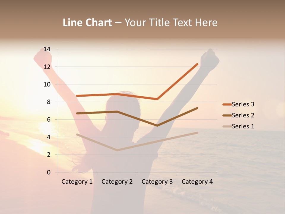 A Person Standing On A Beach With Their Arms In The Air PowerPoint Template