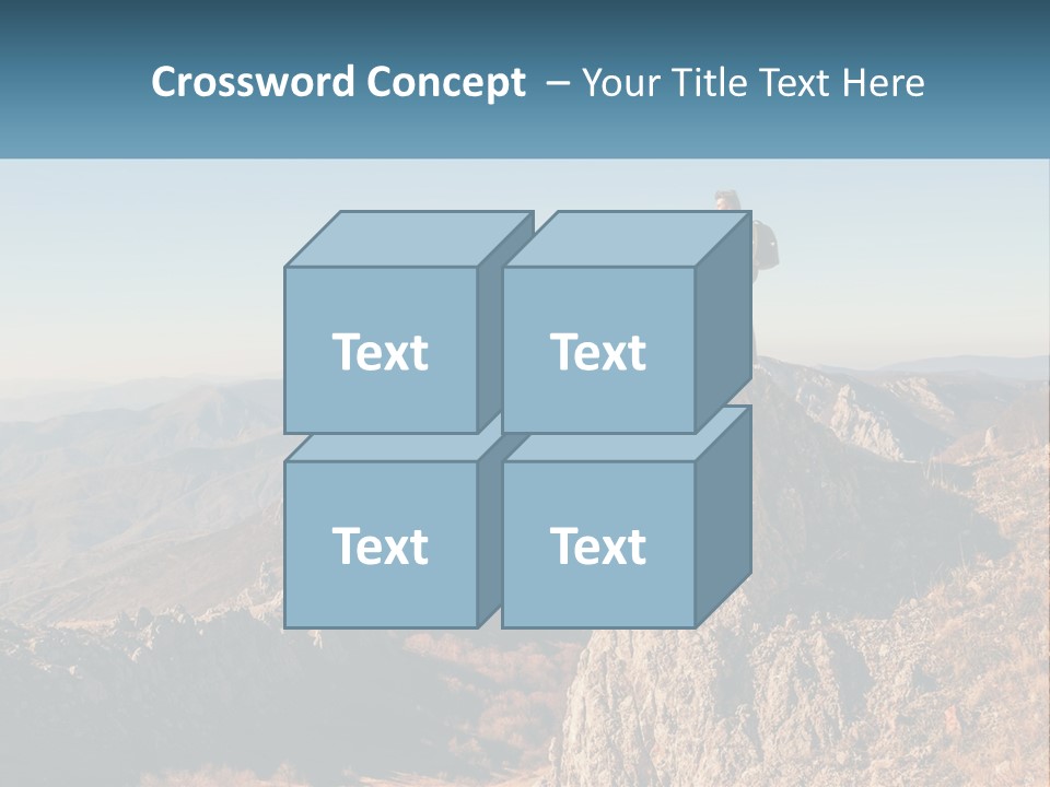A Man Standing On Top Of A Rock On Top Of A Mountain PowerPoint Template