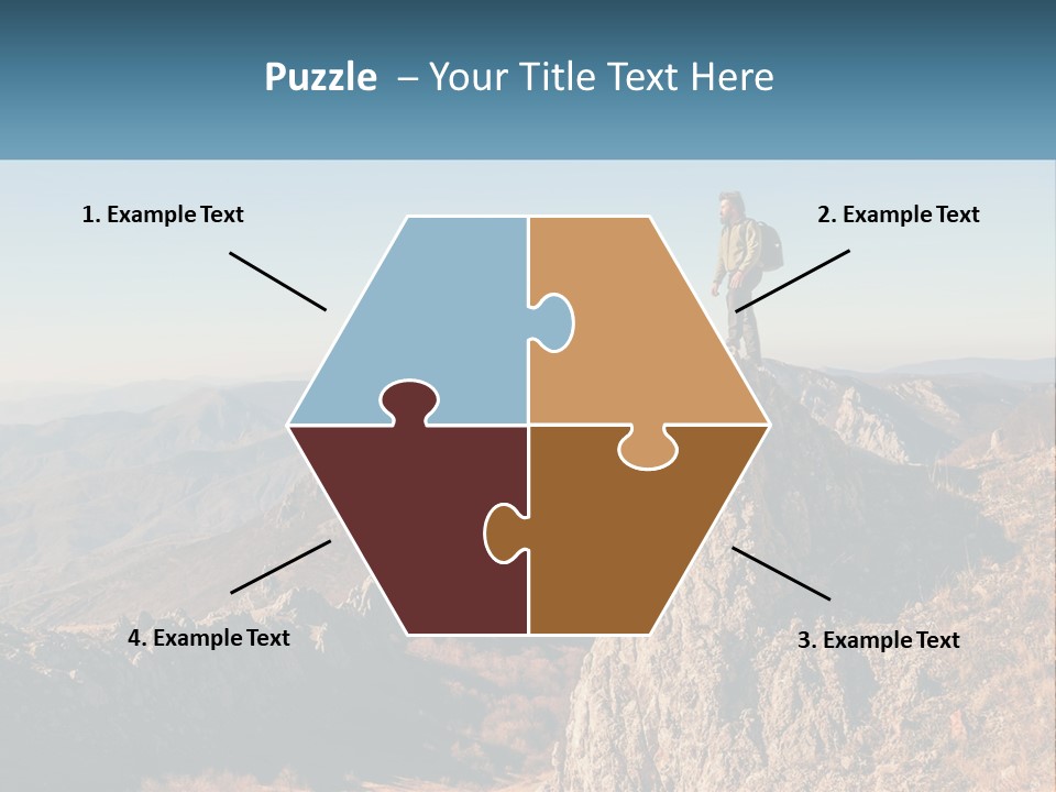 A Man Standing On Top Of A Rock On Top Of A Mountain PowerPoint Template