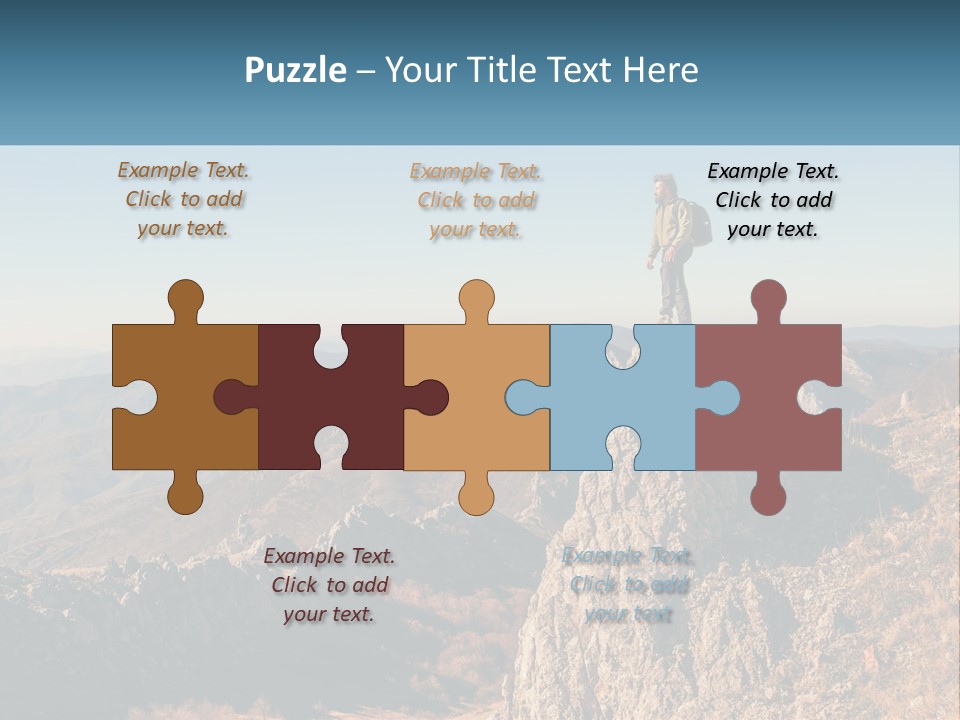 A Man Standing On Top Of A Rock On Top Of A Mountain PowerPoint Template