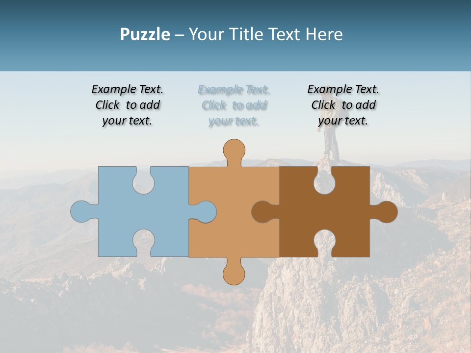 A Man Standing On Top Of A Rock On Top Of A Mountain PowerPoint Template