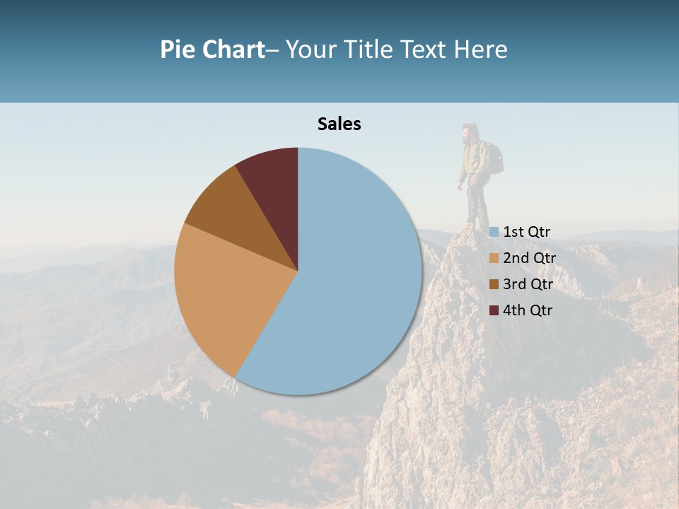A Man Standing On Top Of A Rock On Top Of A Mountain PowerPoint Template