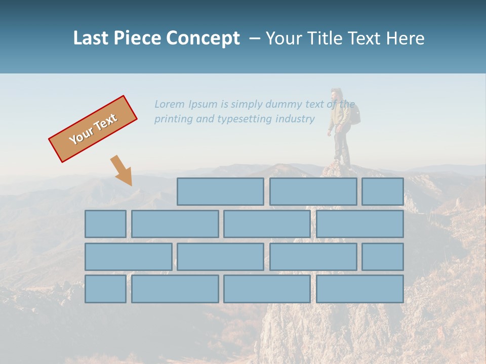 A Man Standing On Top Of A Rock On Top Of A Mountain PowerPoint Template