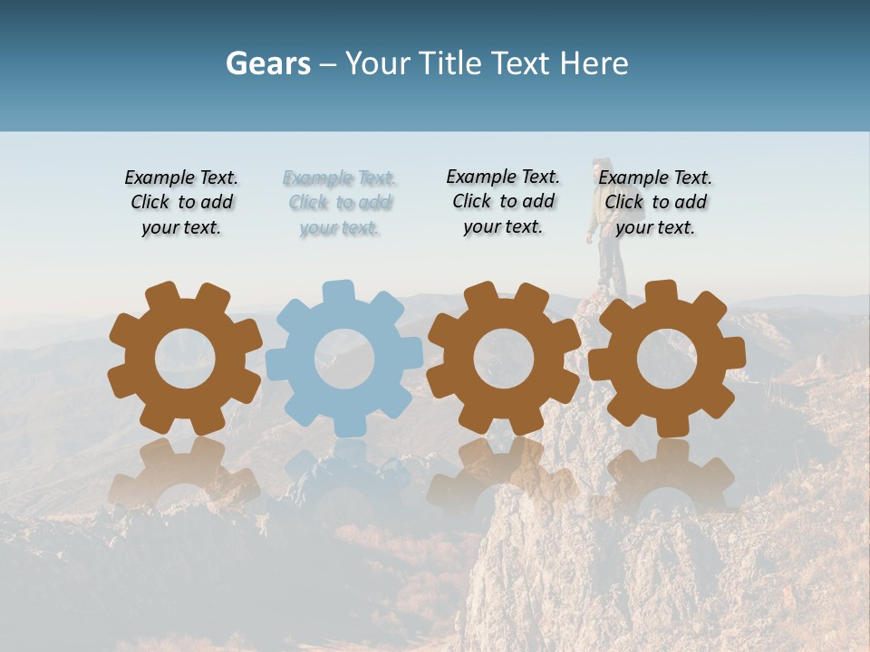 A Man Standing On Top Of A Rock On Top Of A Mountain PowerPoint Template