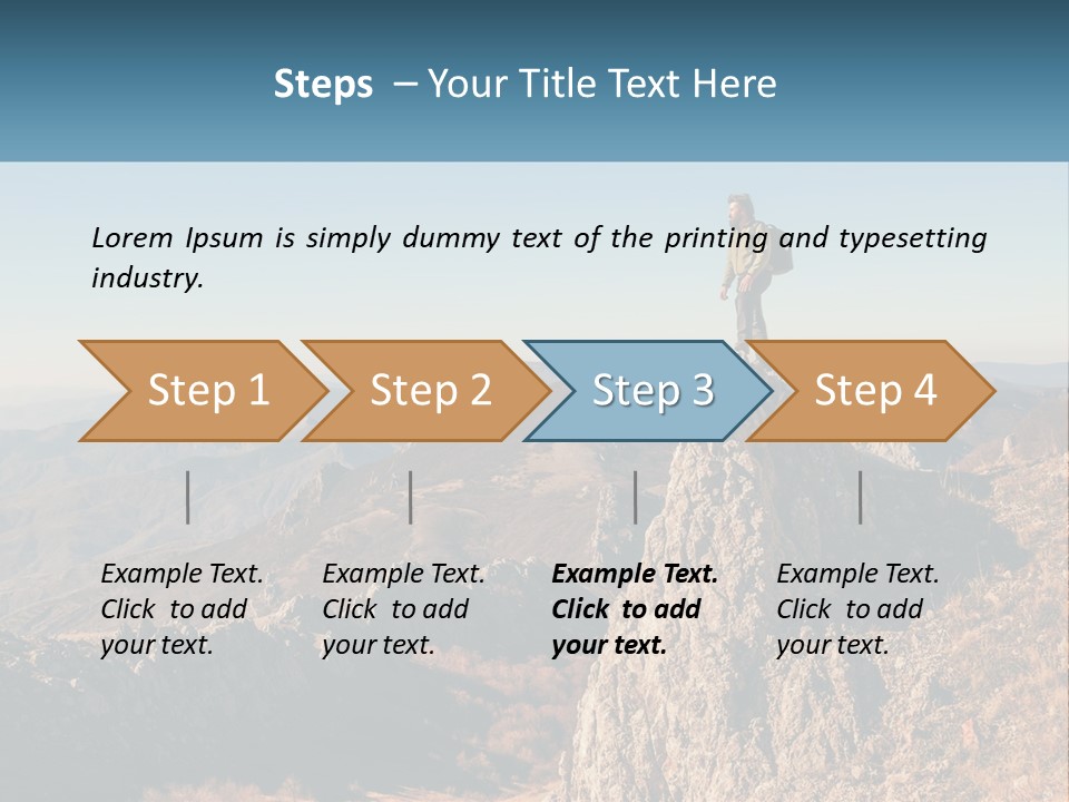 A Man Standing On Top Of A Rock On Top Of A Mountain PowerPoint Template