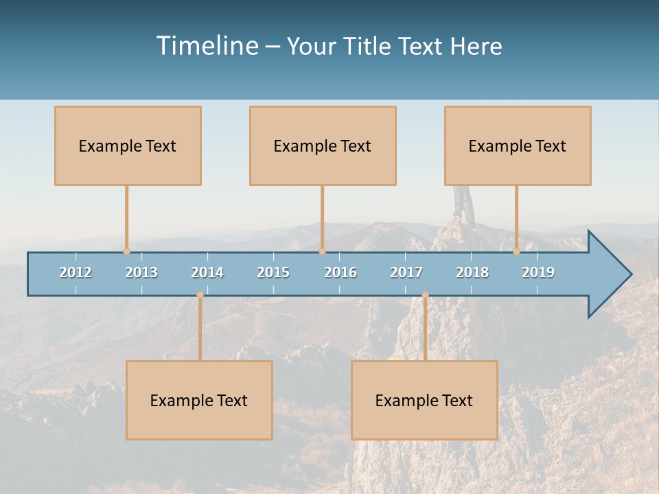A Man Standing On Top Of A Rock On Top Of A Mountain PowerPoint Template