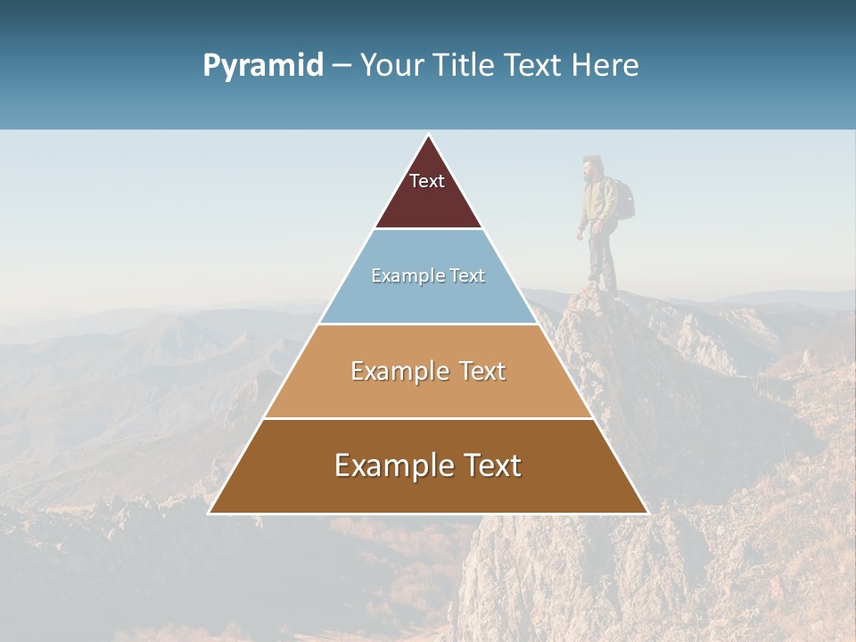 A Man Standing On Top Of A Rock On Top Of A Mountain PowerPoint Template