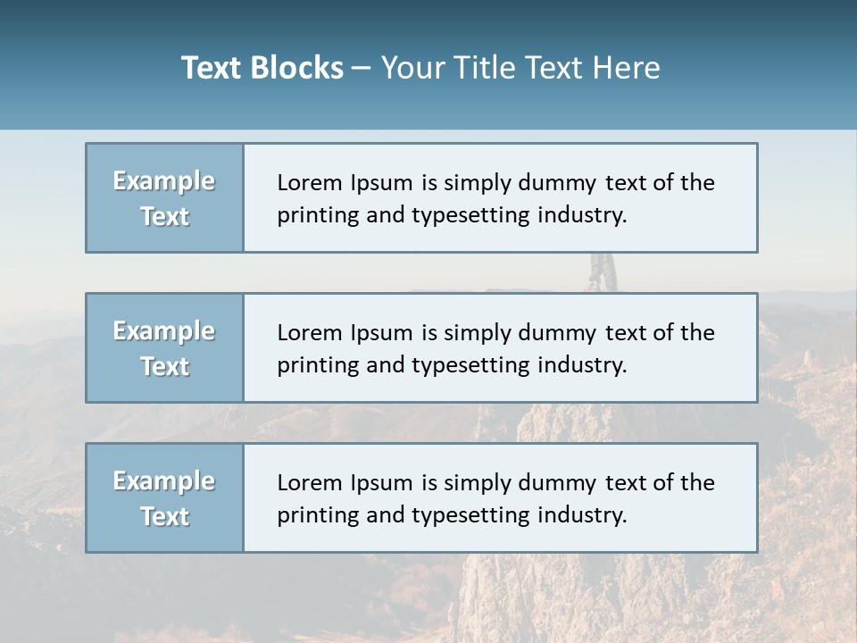A Man Standing On Top Of A Rock On Top Of A Mountain PowerPoint Template