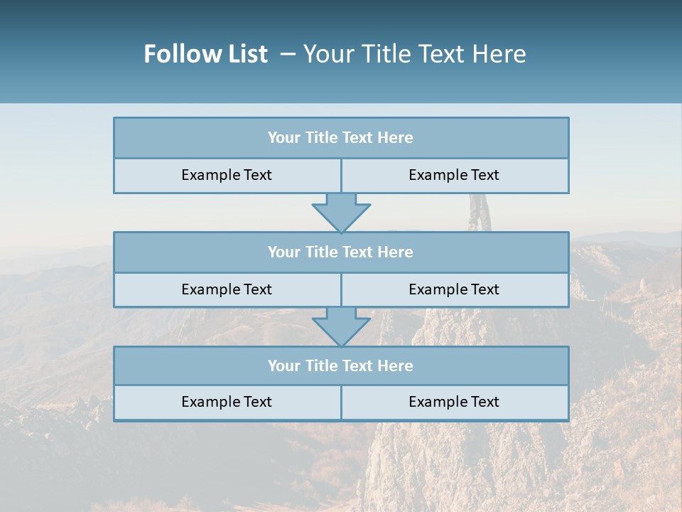 A Man Standing On Top Of A Rock On Top Of A Mountain PowerPoint Template