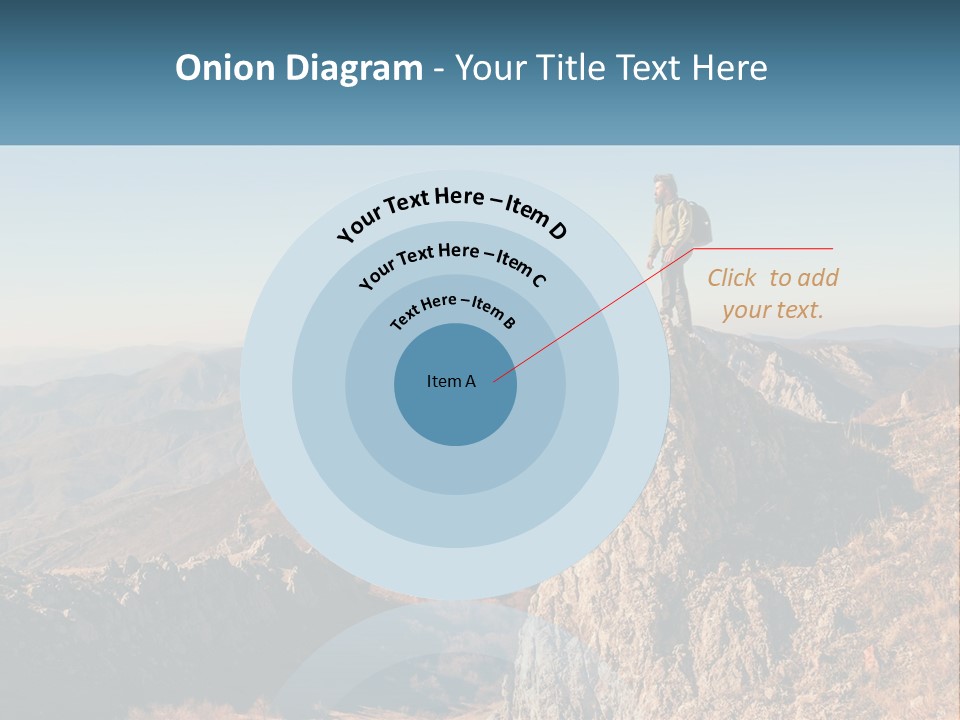 A Man Standing On Top Of A Rock On Top Of A Mountain PowerPoint Template