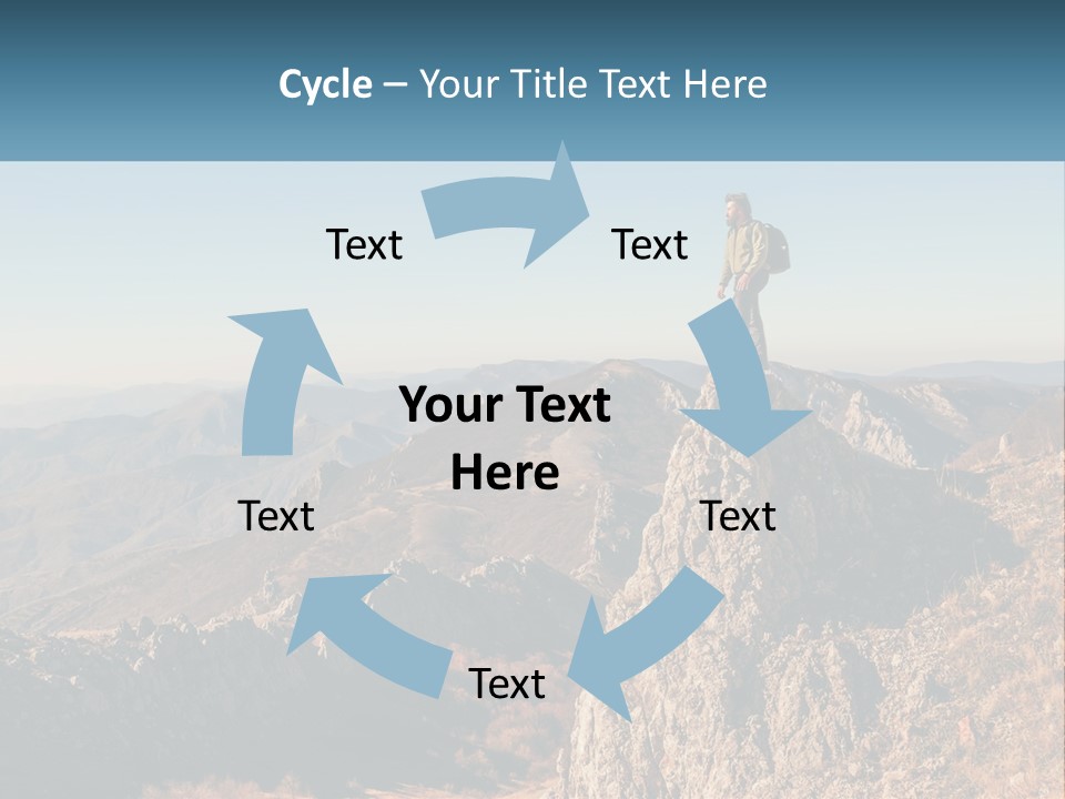 A Man Standing On Top Of A Rock On Top Of A Mountain PowerPoint Template
