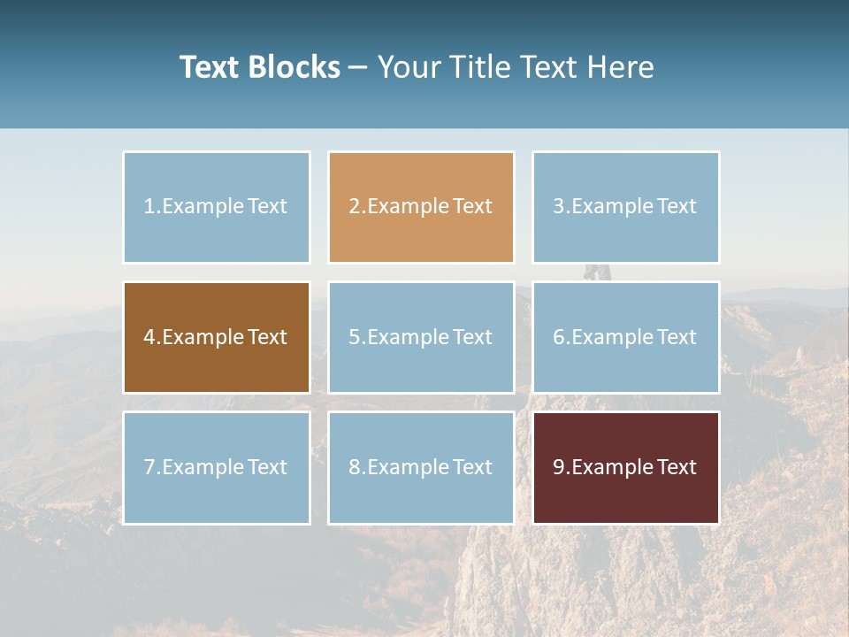 A Man Standing On Top Of A Rock On Top Of A Mountain PowerPoint Template