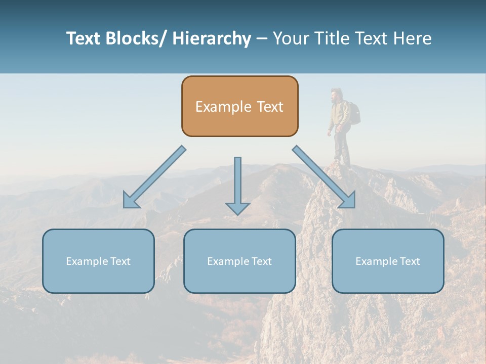 A Man Standing On Top Of A Rock On Top Of A Mountain PowerPoint Template