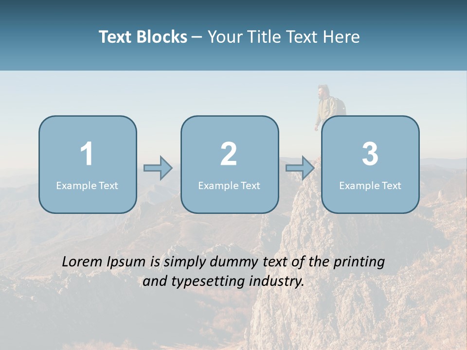 A Man Standing On Top Of A Rock On Top Of A Mountain PowerPoint Template