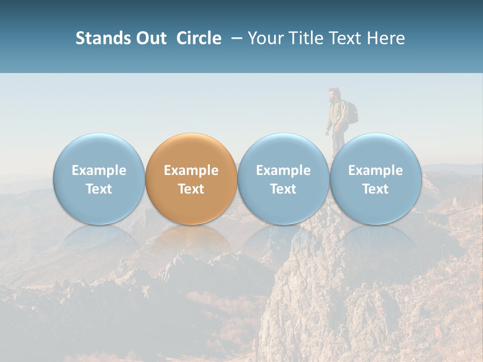 A Man Standing On Top Of A Rock On Top Of A Mountain PowerPoint Template
