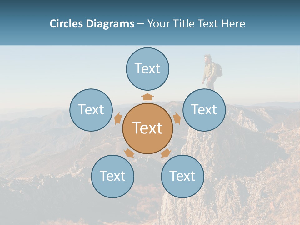 A Man Standing On Top Of A Rock On Top Of A Mountain PowerPoint Template