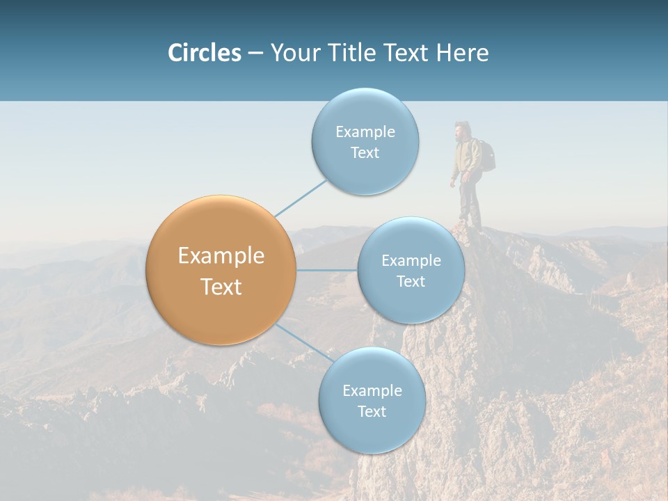 A Man Standing On Top Of A Rock On Top Of A Mountain PowerPoint Template
