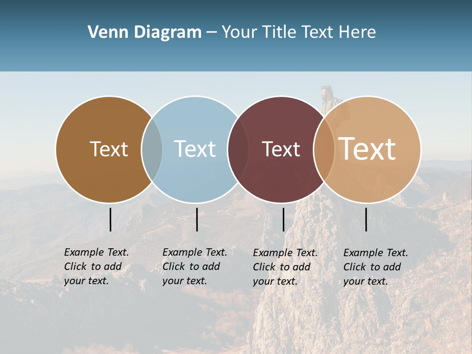 A Man Standing On Top Of A Rock On Top Of A Mountain PowerPoint Template