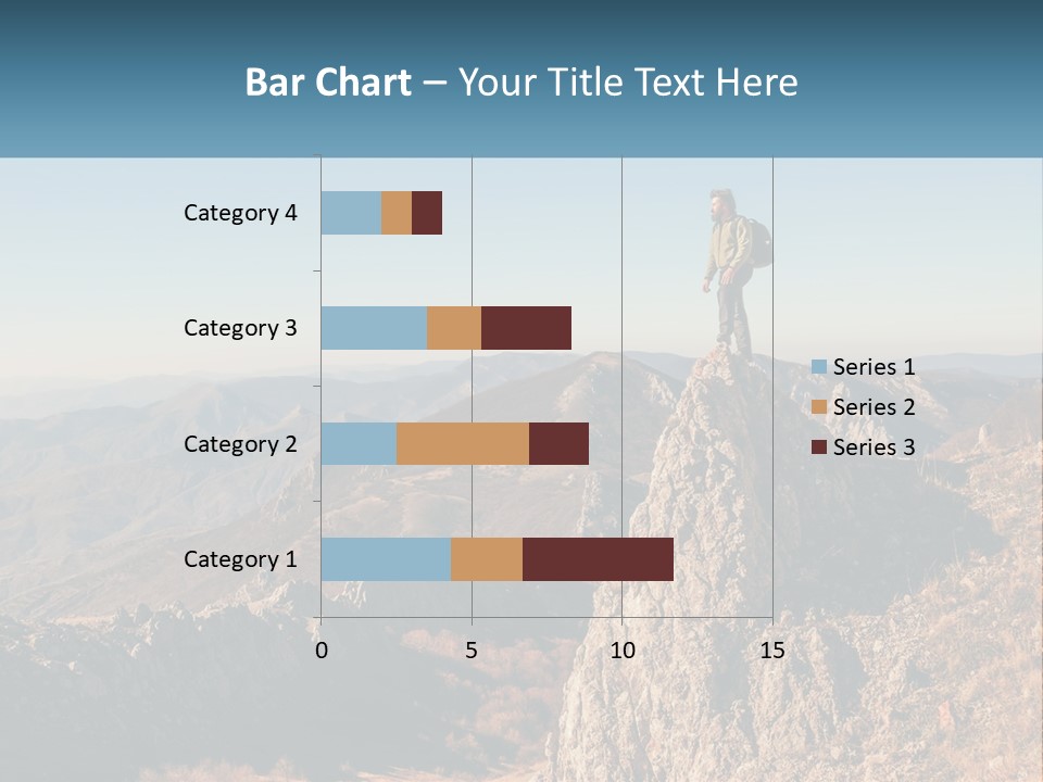 A Man Standing On Top Of A Rock On Top Of A Mountain PowerPoint Template