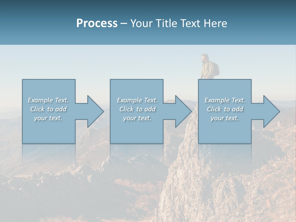 A Man Standing On Top Of A Rock On Top Of A Mountain PowerPoint Template
