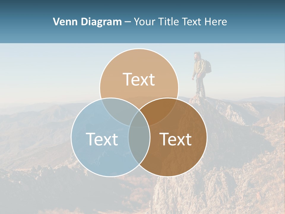 A Man Standing On Top Of A Rock On Top Of A Mountain PowerPoint Template
