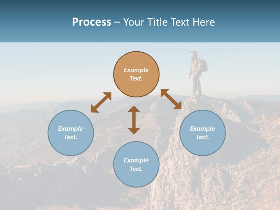 A Man Standing On Top Of A Rock On Top Of A Mountain PowerPoint Template