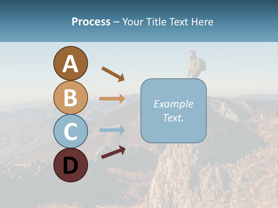 A Man Standing On Top Of A Rock On Top Of A Mountain PowerPoint Template