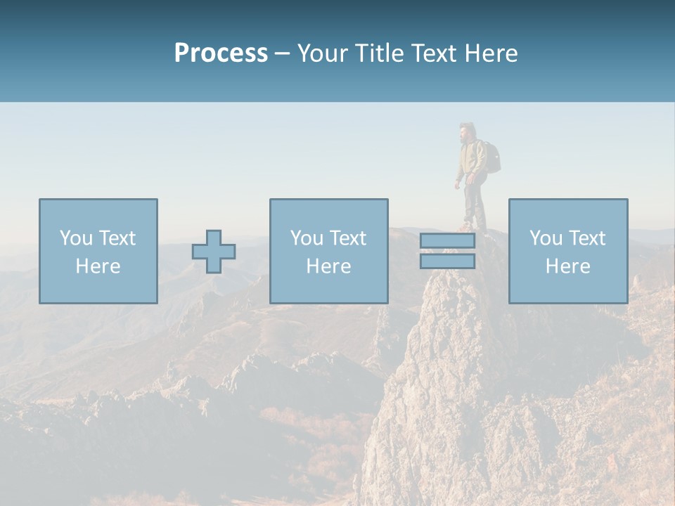 A Man Standing On Top Of A Rock On Top Of A Mountain PowerPoint Template