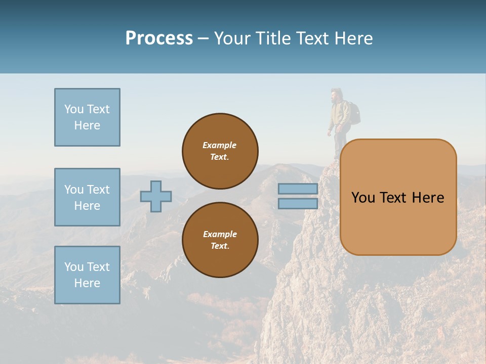A Man Standing On Top Of A Rock On Top Of A Mountain PowerPoint Template