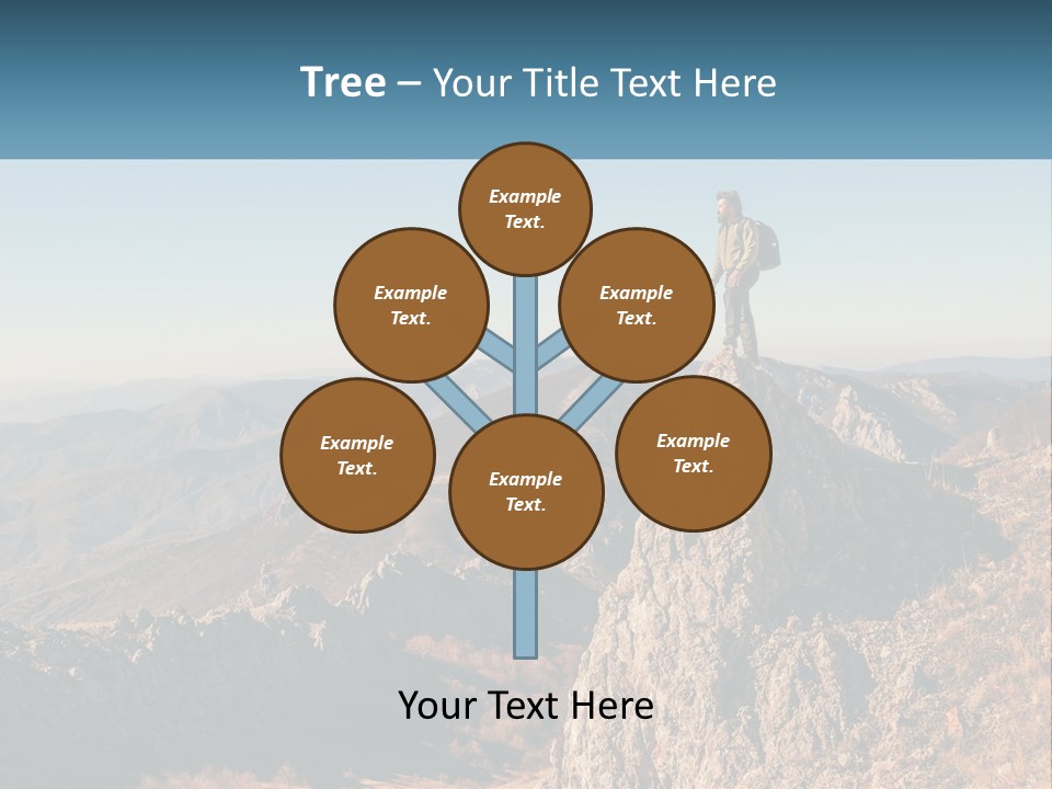 A Man Standing On Top Of A Rock On Top Of A Mountain PowerPoint Template