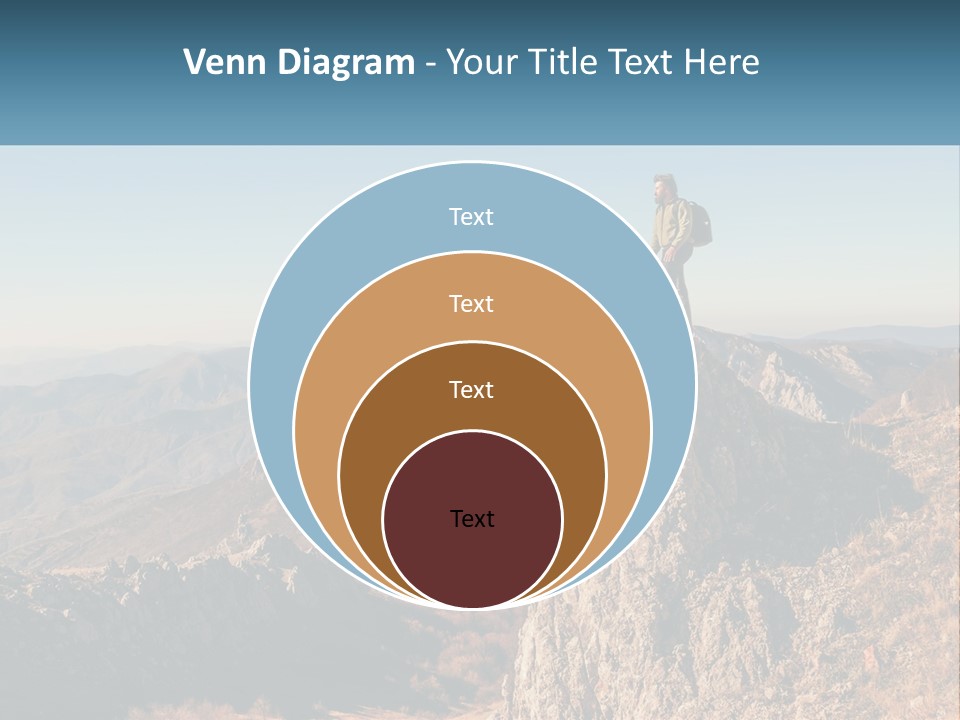 A Man Standing On Top Of A Rock On Top Of A Mountain PowerPoint Template