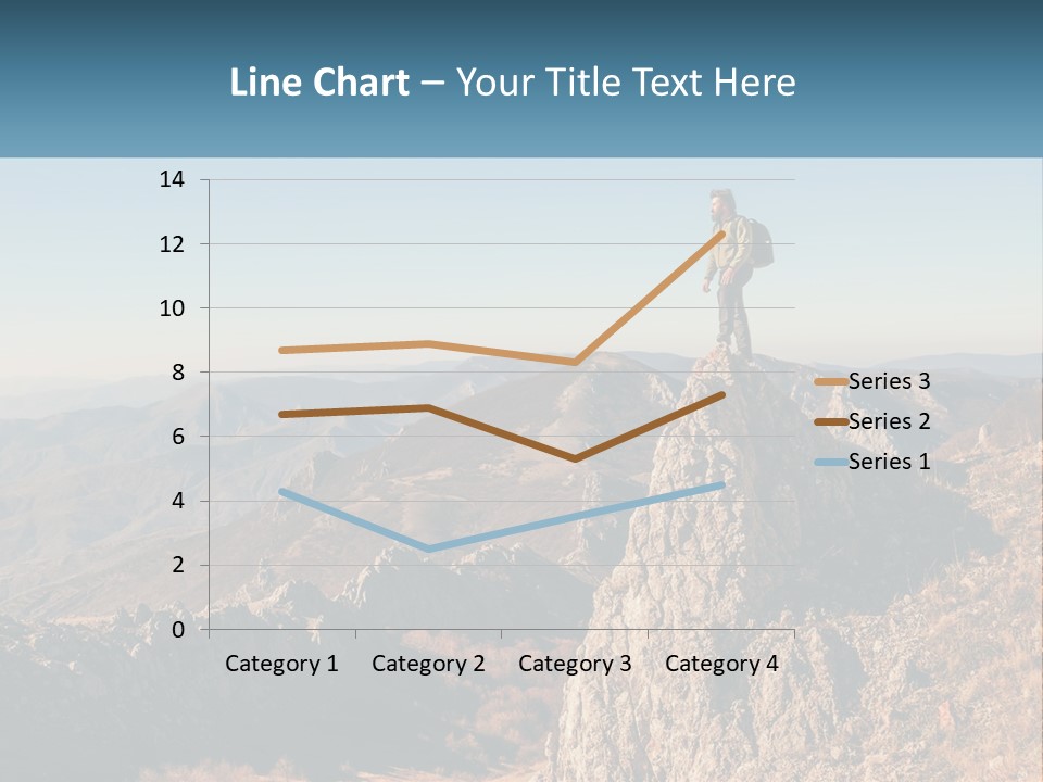 A Man Standing On Top Of A Rock On Top Of A Mountain PowerPoint Template