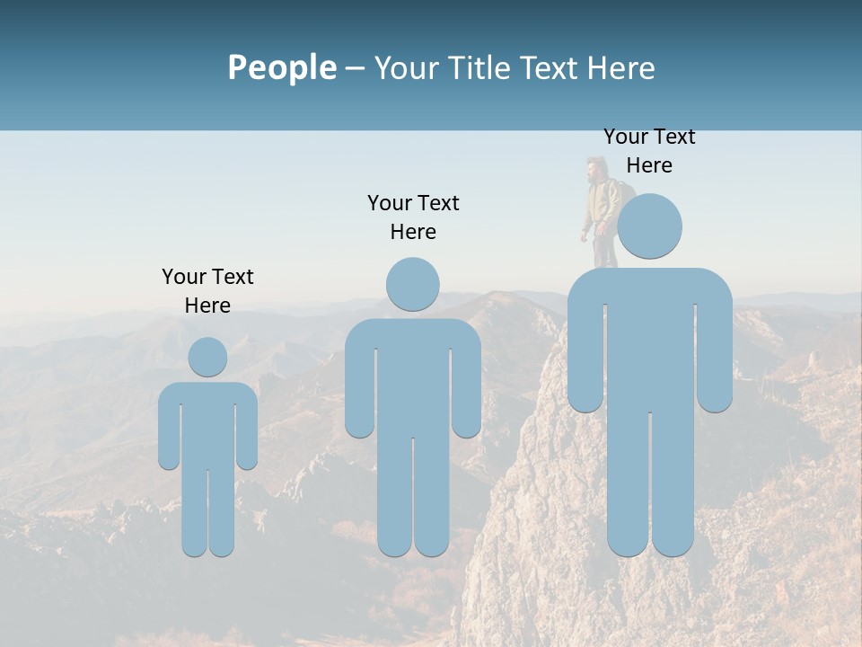 A Man Standing On Top Of A Rock On Top Of A Mountain PowerPoint Template