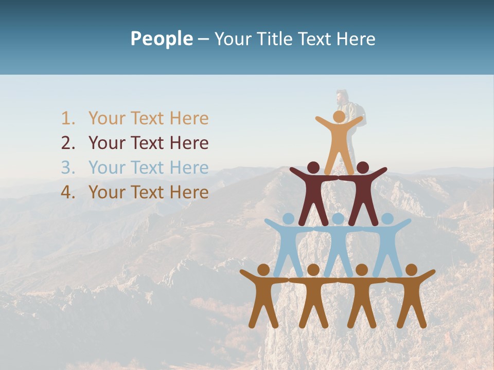 A Man Standing On Top Of A Rock On Top Of A Mountain PowerPoint Template