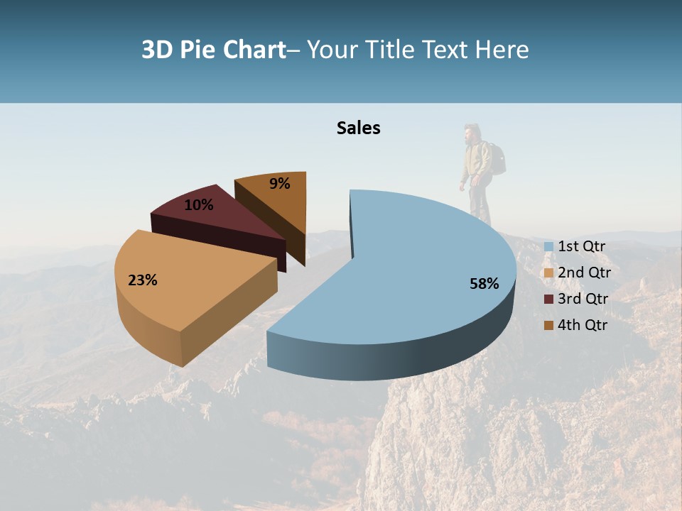 A Man Standing On Top Of A Rock On Top Of A Mountain PowerPoint Template