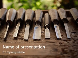 A Bunch Of Tools Sitting On Top Of A Wooden Table PowerPoint Template